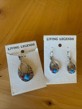 Indian style earrings and necklace set